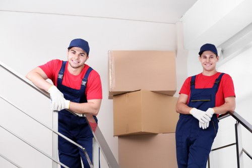 Packed boxes and furniture prepared for house removals