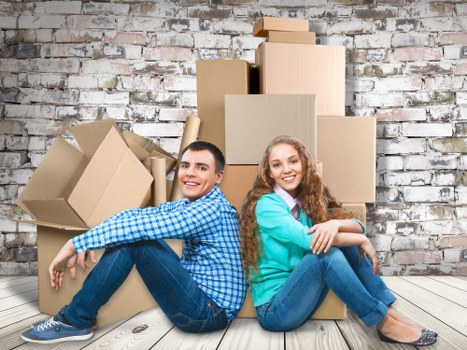 Local office movers handling equipment in a Whitton business property