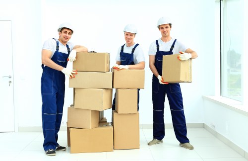 Boxes and furniture being loaded into a removal van for a Whitton move