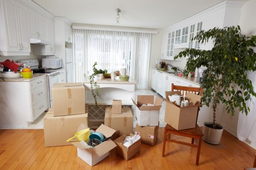 Careful loading of furniture and boxes during a house removal