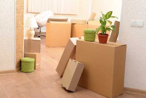 Residential moving preparation in Whitton with organised boxes